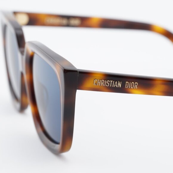 Dior DIORMIDNIGHT S1I 26B0 Sunglasses Havana Cat Eye Frame, Blue Lenses main image 5